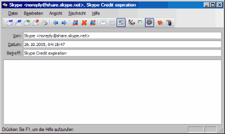 Skype Expiration Mail
